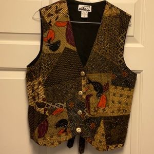 Multi color vest with beaded detail size M. Like new!